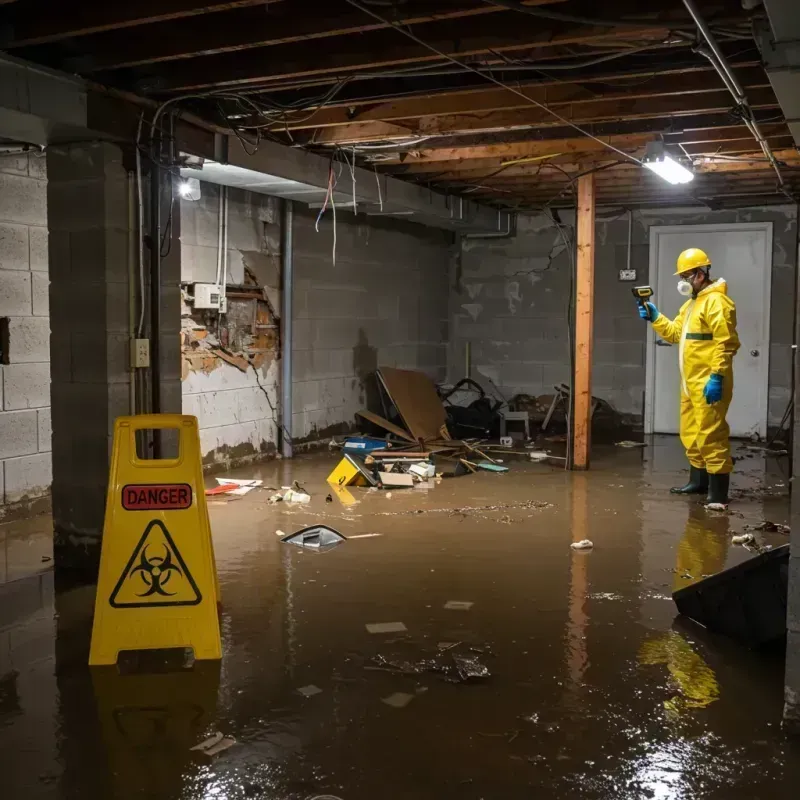 Flooded Basement Electrical Hazard in Onslow County, NC Property