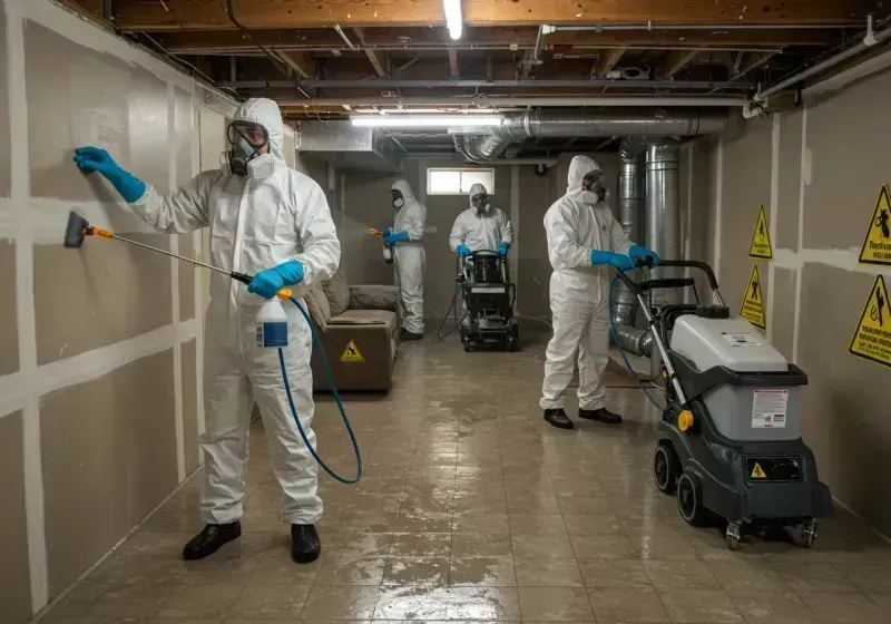 Basement Moisture Removal and Structural Drying process in Onslow County, NC